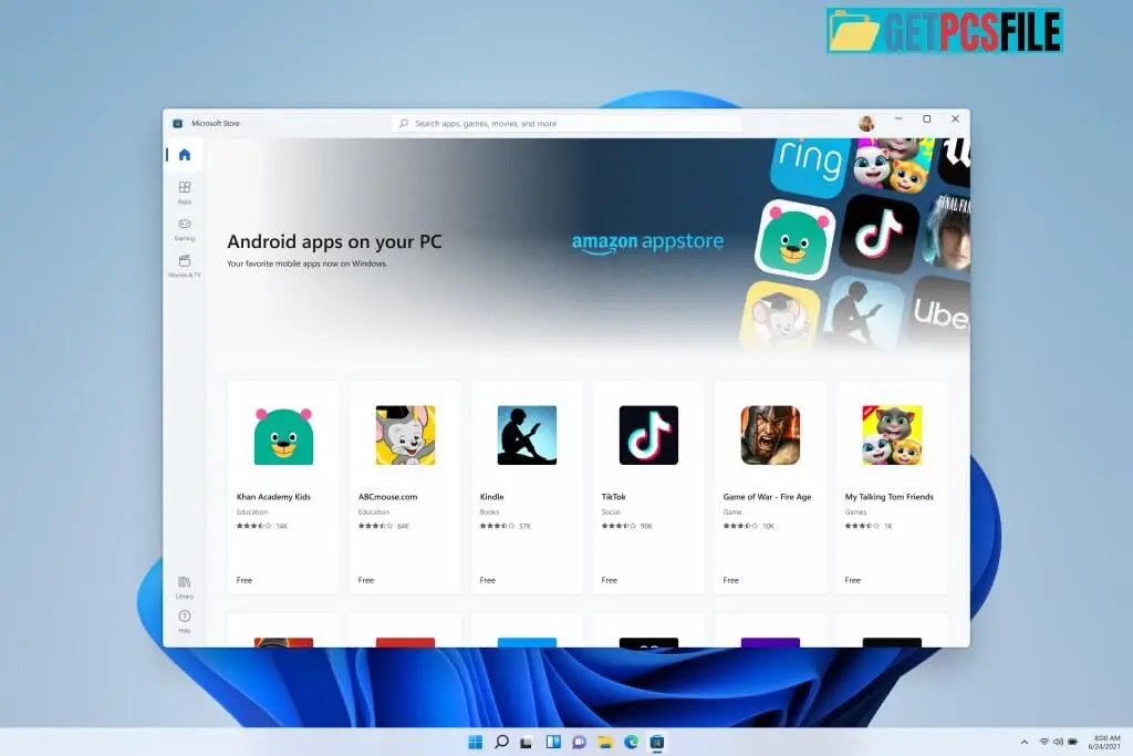 Android apps in windows 11