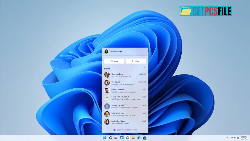 contacts interface windows 11