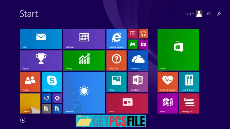 Start menu of Windows 8 Iso Image File Download