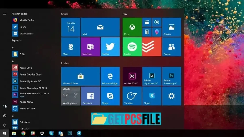 interface of Windows 10 Pro Activator